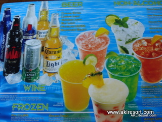Uzima Springs Pool Bar drinks menu
